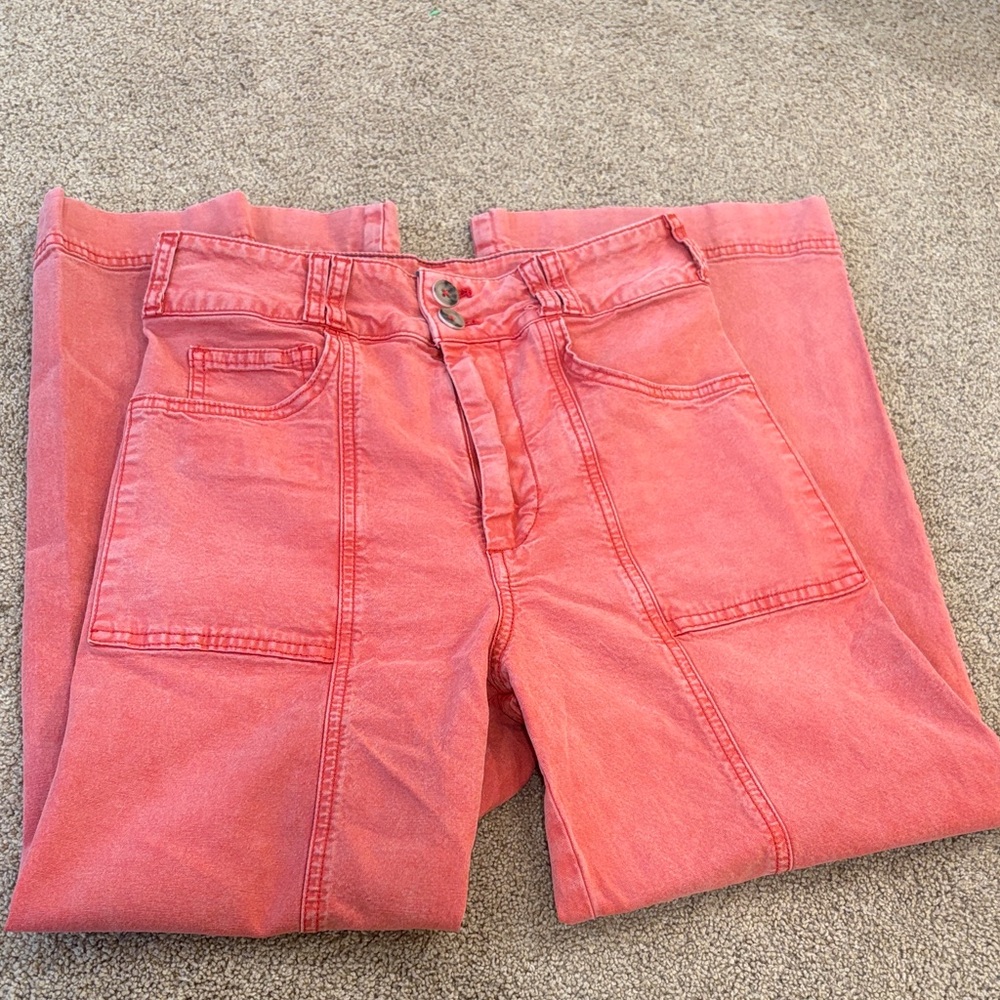 Pilcro wide leg utility flare pants Anthropologie